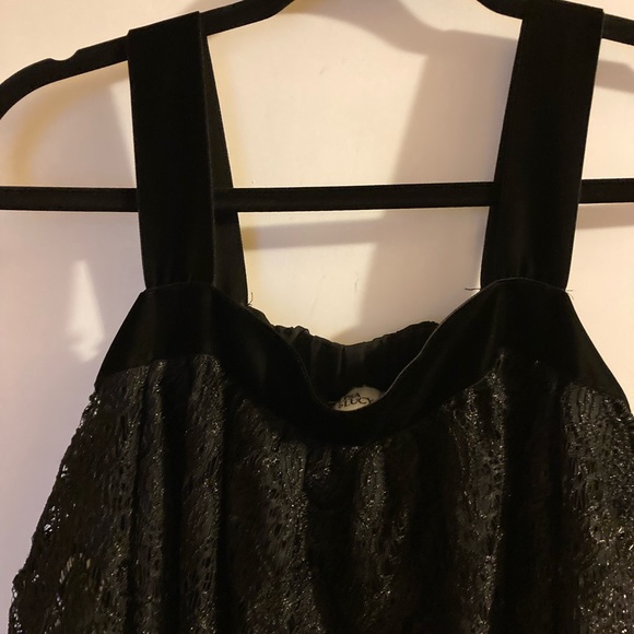 Vintage Lisa & Lucy Pull Over Off The Shoulder Blouse. Black Cotton Lace S - Picture 7 of 8
